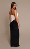 Black Slinky Knot Fold Over Detail Maxi Skirt