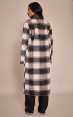 Tall Checked Structured Wool Look Maxi Coat