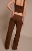 Chocolate Suede Contrast Stitch Straight Leg Pant