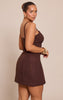 Shape Chocolate Wool Look Strappy Mini Dress
