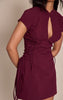 PLT Label Plum Tailored Band Collar Lace Up A-line Dress