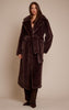 Chocolate Faux Fur Tie Waist Maxi Coat