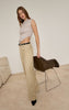 Tan Belted Wide Leg Pants