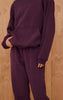 Plum Cotton Fleece Oversized Pull Over Hoodie