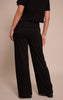 Black Thick Rib Fold Over Pocket Detail Wide Leg Pant