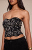 Black Textured Lace Back Corset
