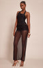 Black Mesh Extreme Fold Over Maxi Skirt