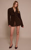 Chocolate Suede Cinch Waist Blazer
