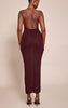 Chocolate Gold Cuff Detail Knitted Maxi Dress