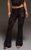 Black Lace Mid Rise Skinny Flares