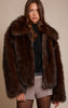 Chocolate Oversized Collar Faux Fur Coat