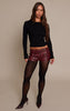 Burgundy Faux Leather Studded Hot Pants