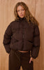 Chocolate Hooded Puffer Coat