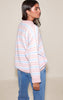 Pink Striped Brushed Knit Sweater