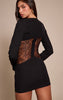 Black Lace Cut Out Detail Mini Dress