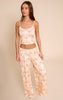 Beige Pumpkin Printed Cami and Wide Leg Pant PJ Set