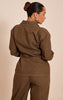 Shape Khaki Cinched Waist Twill Shirt