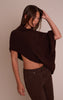 Chocolate Boucle Cape Top