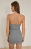 Grey Tailored Woven Pleated Detail Shift Dress