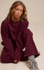 Wine Oversized Sweat Tracksuit Set