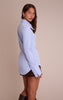 PLT Label Blue Oversized Collar Button Down Fitted Shirt