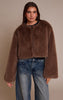 Brown Cropped Fur Coat