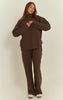 Chocolate Interlock Seam Funnel Neck Sweatshirt