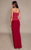 Wine Slinky Knot Fold Over Detail Maxi Skirt