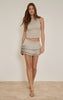 Light Grey Tailored Woven Pleated Mini Skort