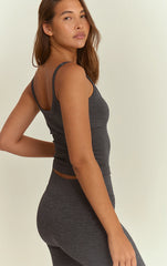 Charcoal Seamless Marl Double Strap Gym Vest