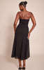 Black Bandeau Godet Midaxi Dress