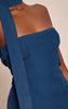 Blue Woven Scarf Detail Bandeau Shift Dress
