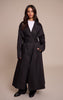 Petite Black Tie Waist Trench Coat