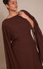 Plus Chocolate Cape Detail Maxi Dress
