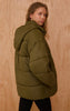 Olive Oversized Hooded Puffer Jacket