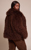 Plus Chocolate Mongolian Fur Midi Coat