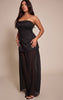Shape Black Bandeau Sheer Hem Maxi Dress