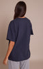 Navy Cotton Basic Oversized T-shirt
