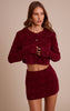 Dark Wine Lace Mid Rise Mini Skirt