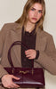 Burgundy Soft PU Shoulder Bag