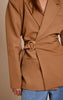 Camel Belted Trim Detail Blazer