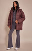 Tall Chocolate Oversized Hooded Puffer Jacket