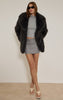 Grey Oversized Midi Faux Fur Coat