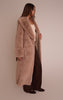Mushroom Faux Fur Self Tie Oversized Coat