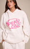 Cream Sports Club Cotton Fleece Oversized Pull Over Hoodie