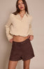 Dark Chocolate Lightweight Faux Suede Shorts