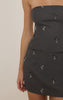 Charcoal Grey Woven Embroidered Sequin Detail Corset Top