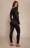 Black Soft Touch Zip Up Jumpsuit