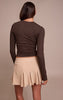 Oatmeal Soft Knit Pleated Mini Skirt