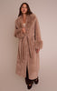 Mushroom Faux Fur Self Tie Oversized Coat